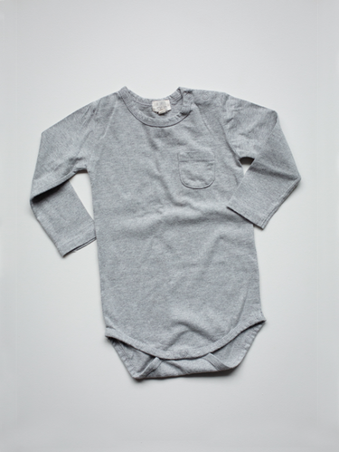 The Simple Folk Long Sleeve Onesie, Gray Melange
